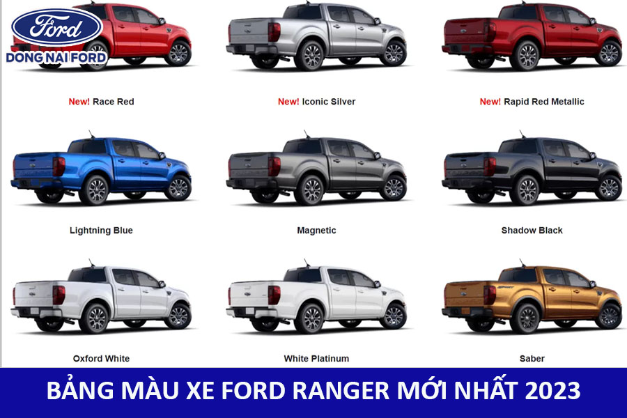 Tổng Hợp ] Bảng Màu Xe Ford Ranger Mới Nhất Năm 2023
