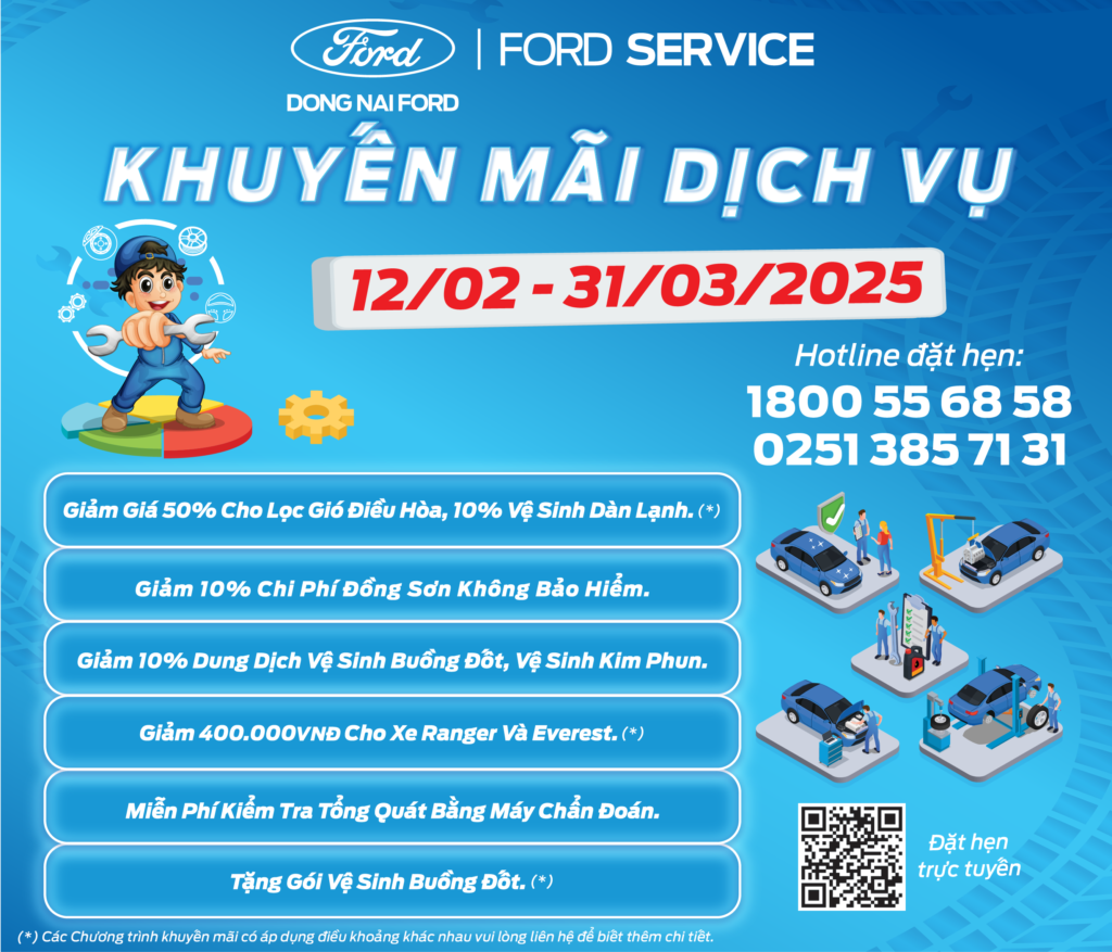 Ford Service – Ưu Đãi Ngập Tràn Tháng 2 cùng Đồng Nai Ford