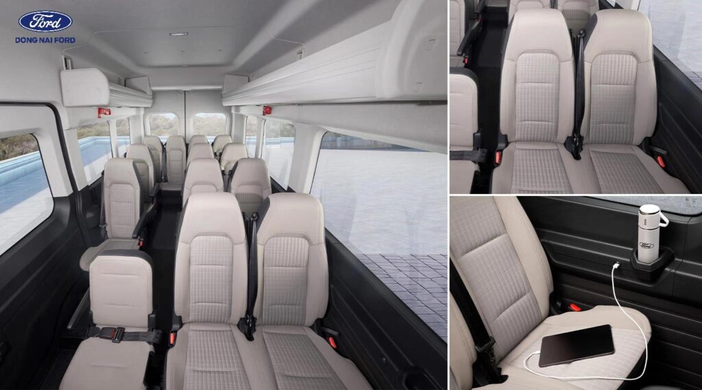 Chi tiết ghế ngồi và tiện ích bên trong xe Limousine 16 chỗ