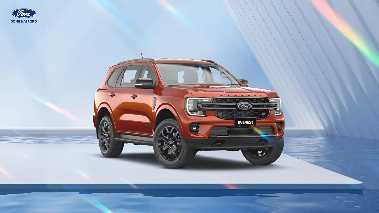 Thiết kế dòng xe Ford Everest màu đỏ